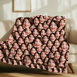 Personalized Custom Photo Face Blanket- Funny Face Gift