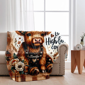 Just A Girl Who Loves Highland Cows Personalized Fleece Blanket