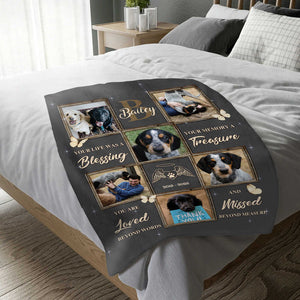 Personalized Pet Blanket Pet Memorial Gifts Pet Loss, Pet Sympathy Gift