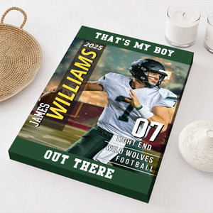 American Football Photo Poster My Heart Is On That Field - Personalized Gift For Football Player