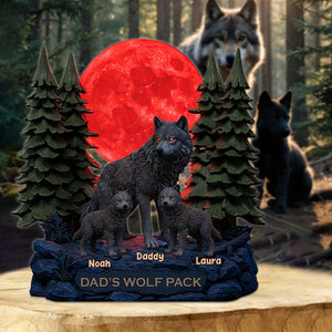 Personalized Dad & Grandpa Acrylic Plaque - My Wolf Pack Gift For Dad