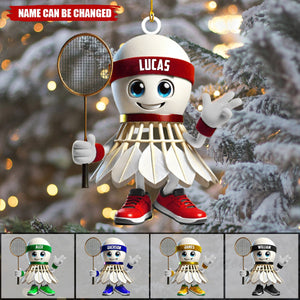 Personalized Badminton Christmas Ornament, Badminton Lover Christmas Gift