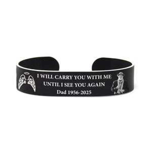 Personalized Memorial Bracelet with Custom Photo & Engraving – "In Loving Memory" Gift
