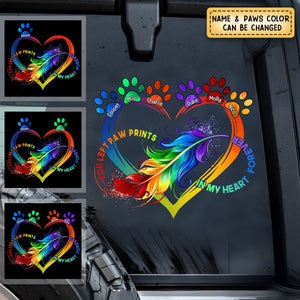 Personalized You Left Paw Prints In My Heart Forever Dog Lover Decal