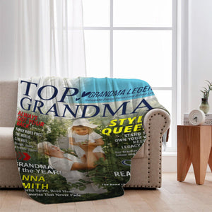 Personalized Grandma Magazine Cover Blanket Gifts for Grandma