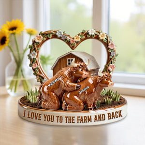 Personalized Cow Couple Farm Acrylic Plaque – Gifts For Couple