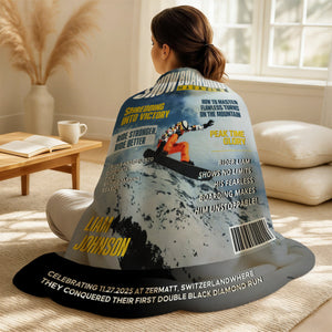 Personalized Snowboarding Magazine Cover Blanket, Snowboarding Player Gift, Unique Gifts For Snowboarding Lover
