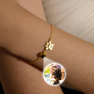 Personalized Pet Name Bracelet with Photo,Projection Bracelet for Pet Lover Gift