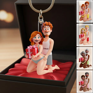 Personalized Playful Couple Acrylic Keychain Gifts For Couples