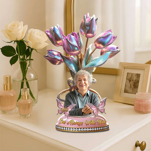 Personalized Memorial Flower Heaven Plaque - Custom Photo Gifts For Loved Ones