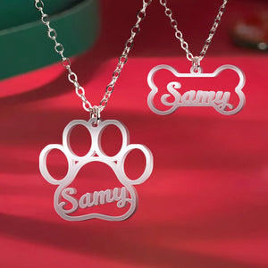 I'll Carry You With Me Pet Memorial - Personalized Dog Paws Shapes Necklace