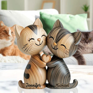 Personalized Cute Cat Couple Custom Shaped Acrylic Plaque