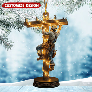 Keeping The Lights On - Personalized Lineman Custom Shaped Ornament
