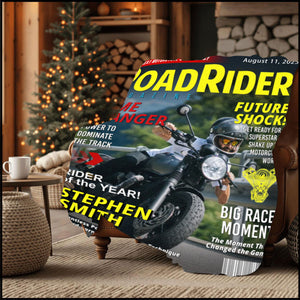 Custom Motorcycle Magazine Cover Blanket, Motorcycle Gifts, Gift for Motorcycle Loved