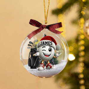 Golf Player Snow Globe Christmas Personalized Ornament