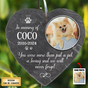Personalized Memorial Garden Slate & Hook - Loss Of pet Sympathy Gift, Dog Memorial Stone