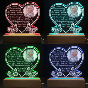 I'm Right Here Inside Your Heart - Personalized Photo Acrylic Block LED Night Light