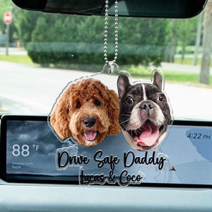 Hanging Dog Photo Personalized Acrylic Car Ornament Gift For Pet Lovers