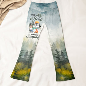 Life Is Better When You're Camping - Personalized Flare Leggings