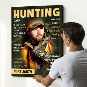 Personalized Hunter Magazine Cover Canvas Poster Custom Gift For Hunter, Hunting Gift For Man