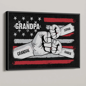 Fist Bump Nation Flag Personalized Poster, Father's Day Gift For Dad Grandpa Husband