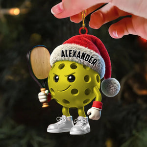 Custom Name Pickle Ball Ornament, Christmas Gift Decoration