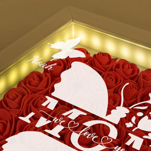 Mom Butterfly Mother's Day Gift - Personalized Flower Shadow Box With LED Light