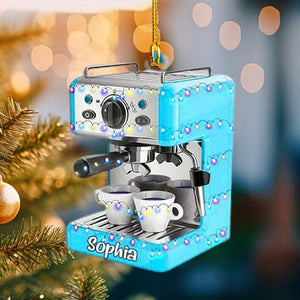 Personalized Coffee Machine Christmas Acrylic Ornament