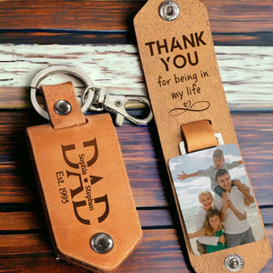 Custom Photo Drive Safe - Personalized Leather Photo Keychain