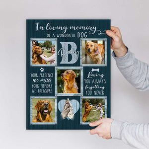 In Loving Memory - Dog Memorial Personalized Canvas Gift For Dog/Pet Lover