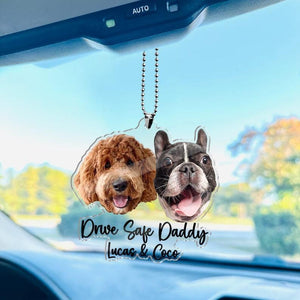 Hanging Dog Photo Personalized Acrylic Car Ornament Gift For Pet Lovers