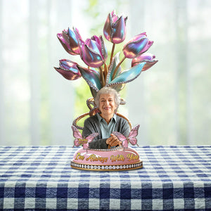 Personalized Memorial Flower Heaven Plaque - Custom Photo Gifts For Loved Ones