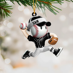 Baseball Player Christmas Ornament Personalized Ornament for Baseball Lover