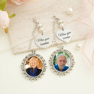 Personalized Photo Charm for Bridal Memorial Bouquet Charm Pendant