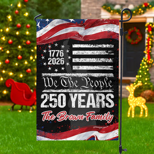 250 Years USA 250th Birthday 1776-2026 Personalized Garden Flag Gift for Family