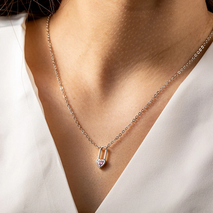Personalized Tiny Heart Padlock Necklace with Birthstone Dainty Jewelry