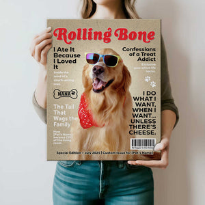Personalized Custom Pet Magazine Cover Canvas, Custom Pet Portrait, Pet From Photo