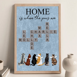 Home Is Where The Paws Are - Personalized Crossword Puzzle Canvas Dog Lover Gifts