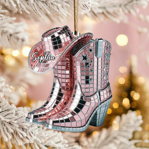 Cowgirl Boots And Hat - Personalized Cowgirl Ornament