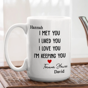 I Met You I Liked You I Love You, Personalized Custom Coffee Mug, Gift For Couple