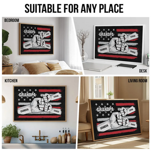 Fist Bump Nation Flag Personalized Poster, Father's Day Gift For Dad Grandpa Husband