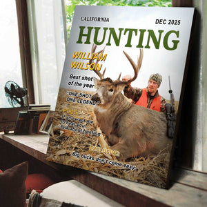 Wild At Heart Custom Photo Hunting Magazine Cover, Personalized Hunting Gifts for Men, Hunting Dad Gift, Funny Hunter Gift for Outdoorsman