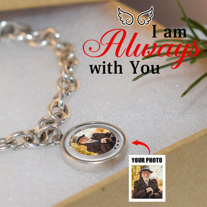 I'm Always With You - Memorial Personalized Photo Charm Bracelet
