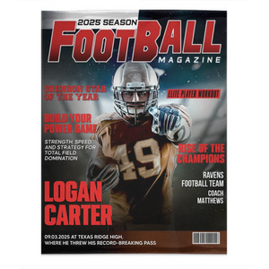 Personalized Football Magazine Cover Blanket, Football Player Gift, Football America Gifts