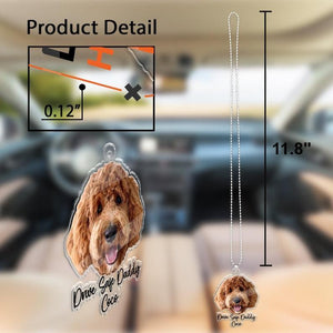 Hanging Dog Photo Personalized Acrylic Car Ornament Gift For Pet Lovers