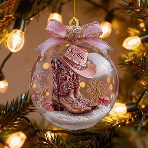 Cowgirl Boots Ornament - Personalized Gift For Cowgirl