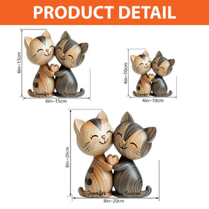 Personalized Cute Cat Couple Custom Shaped Acrylic Plaque