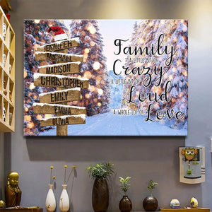 Personalized Christmas Tree Road Multi-Name Family Poster