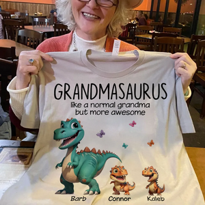 Grandmasaurus And Kids Dinosaurs Personalized T Shirt Gift for Grandma Mother