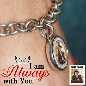 I'm Always With You - Memorial Personalized Photo Charm Bracelet